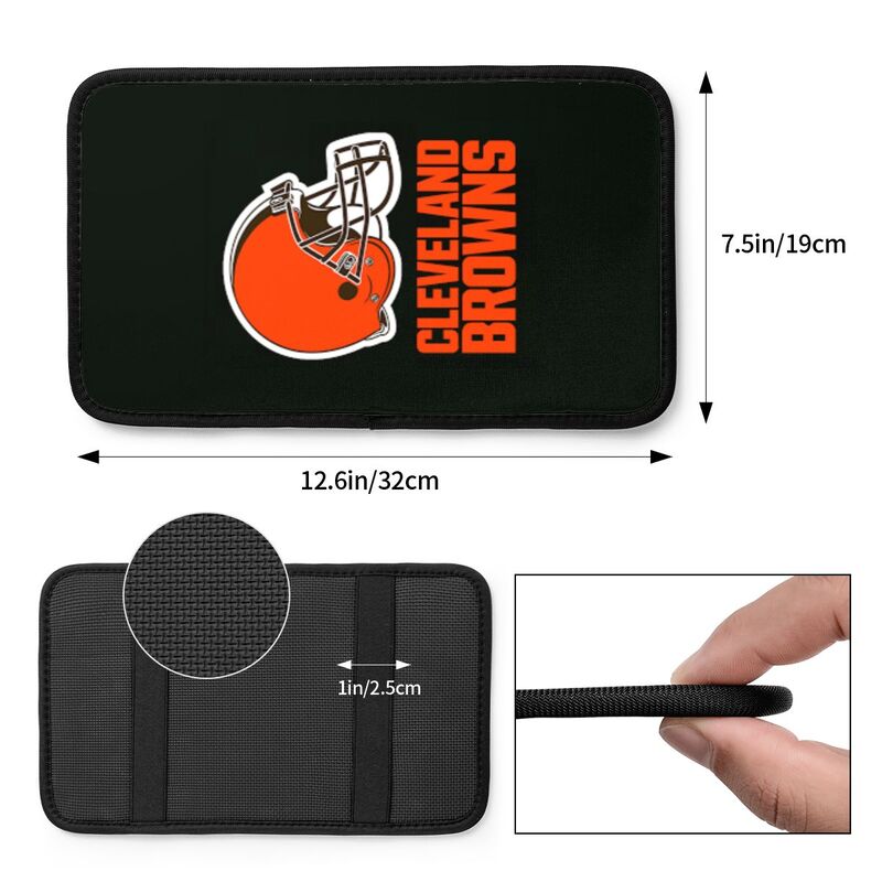 Cleveland Browns Printed car center armrest box pad anti slip pad