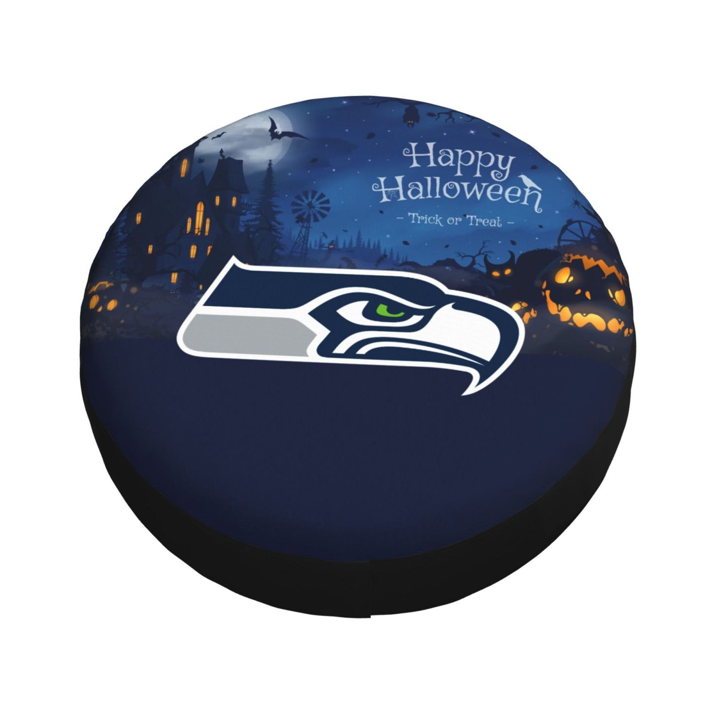 Seattle Seahawks printed car tire cover Happy Halloween printed tire dust cover