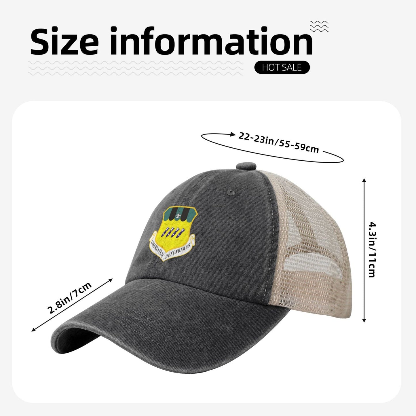 2d Bomb Wing Printed unisex baseball cap adjustable grid baseball cap veteran gift