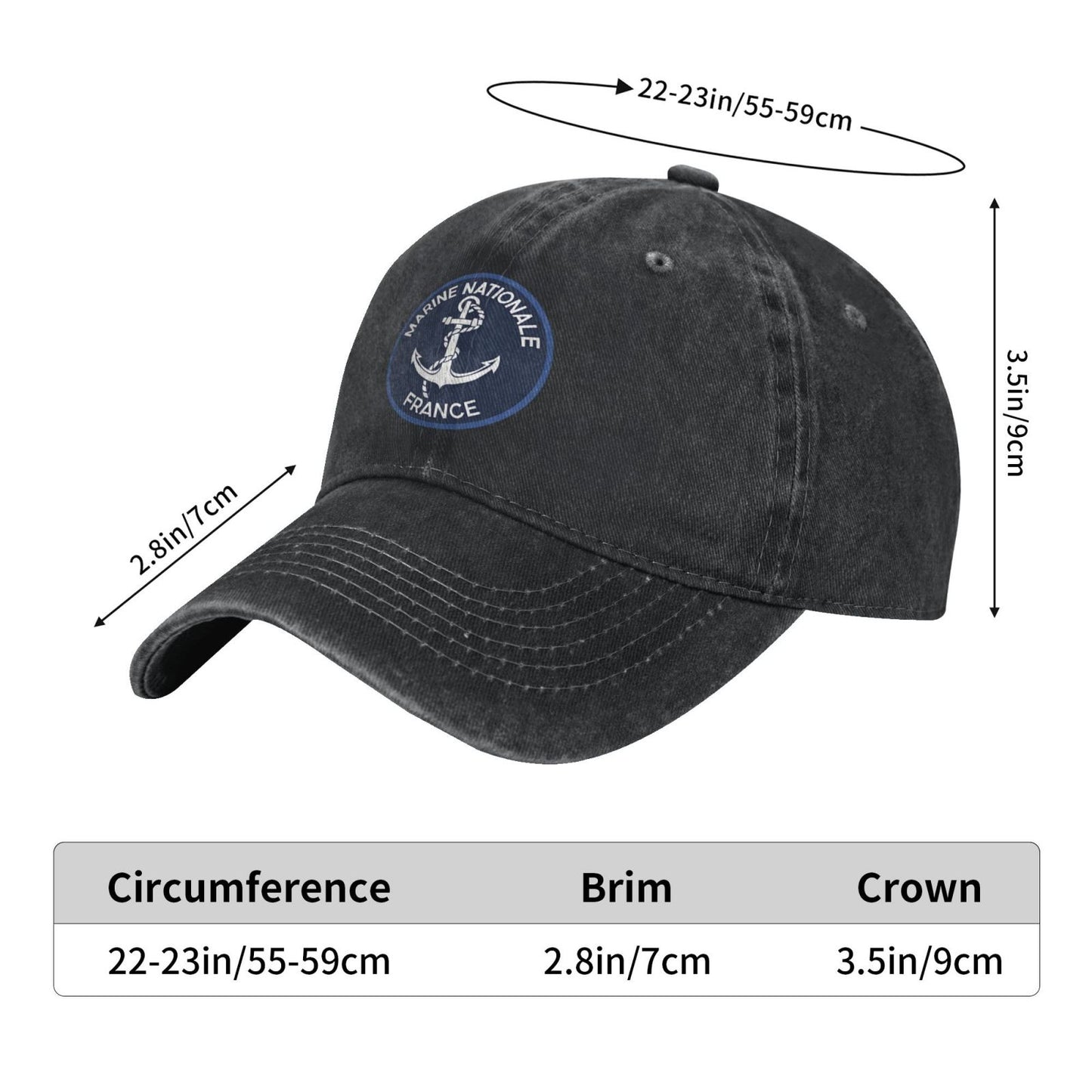 MARINE NATIONALE FRAANCE Printed unisex baseball cap adjustable cap outdoor sun hats trucker hat