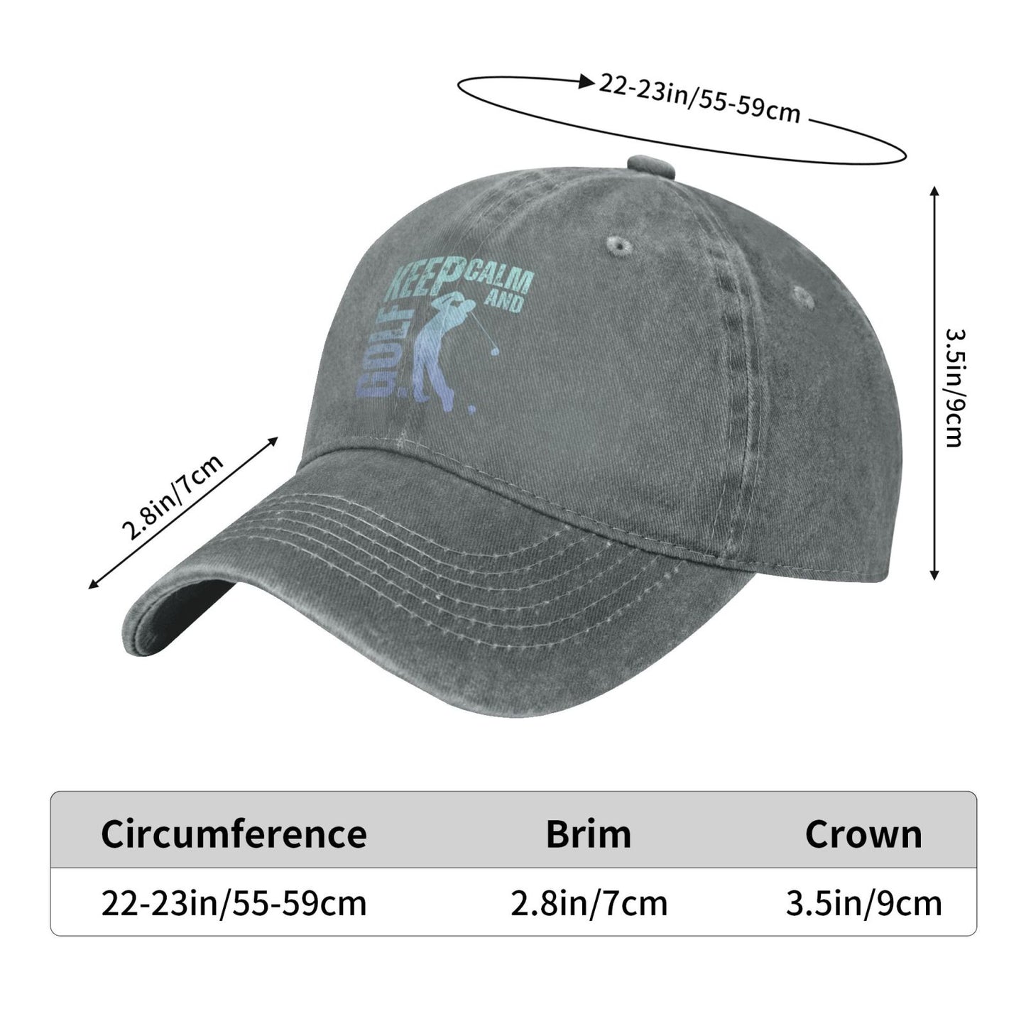 Keep Calm And Golf On Printed unisex baseball cap adjustable cap outdoor sun hats trucker hat