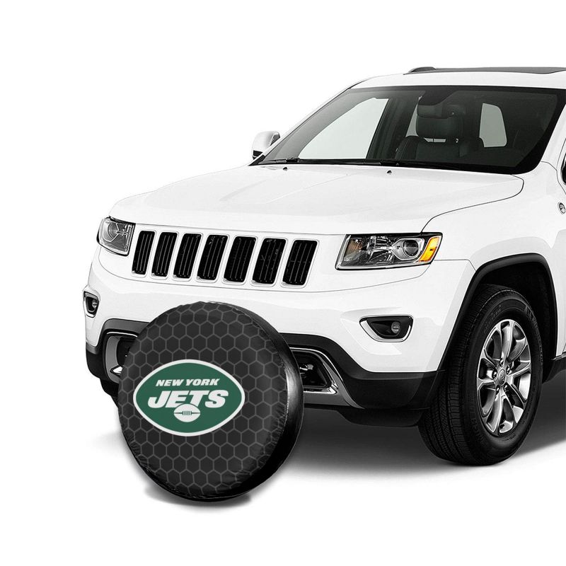 New York Jets Grid printed car tire cover dustproof and waterproof tire cover