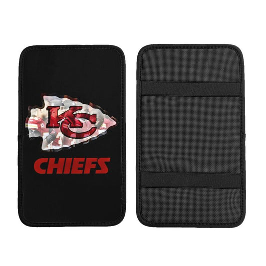 Car armrest box pad Kansas City Chiefs 3 Printed central armrest box pad protective pad
