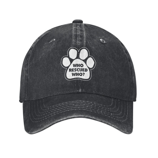 Who Rescued Who Dog Rescue Printed unisex baseball cap adjustable cap outdoor sun hats trucker hat