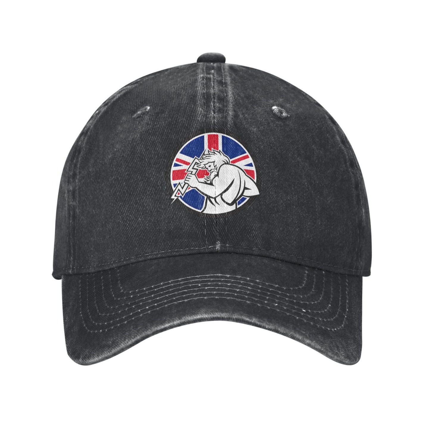 Zeus With Thunderbolt Union Jack Flag Printed unisex baseball cap adjustable cap outdoor sun hats trucker hat