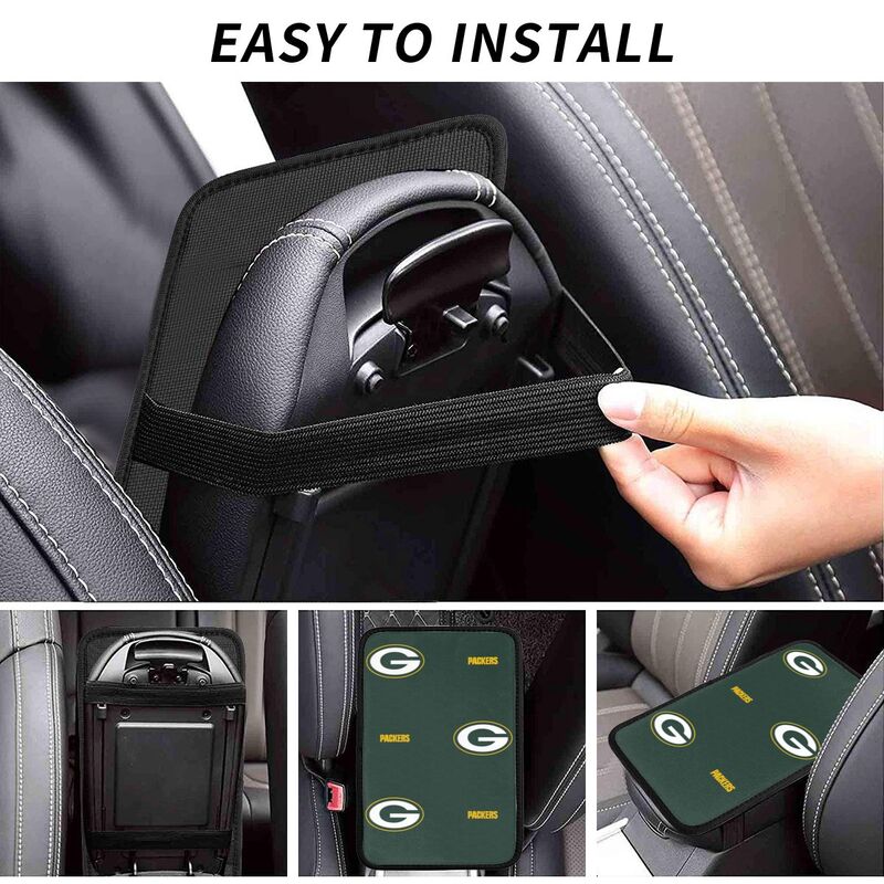 Car armrest box pad Green Bay Packers Printed center armrest box pad protective pad