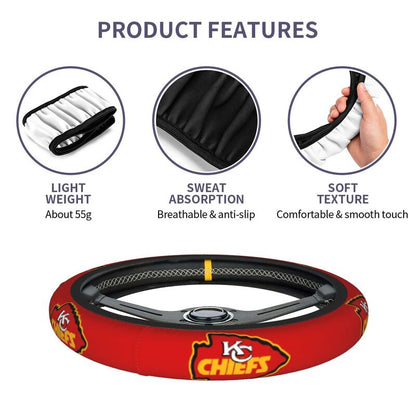 Kansas City Chiefs 1 Printed breathable elastic steering wheel cover