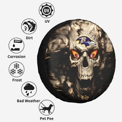 Baltimore Ravens print Skull print car tire cover tire dust cover