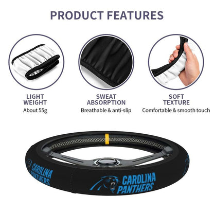 Carolina Panthers 1 Printed breathable elastic steering wheel protective cover