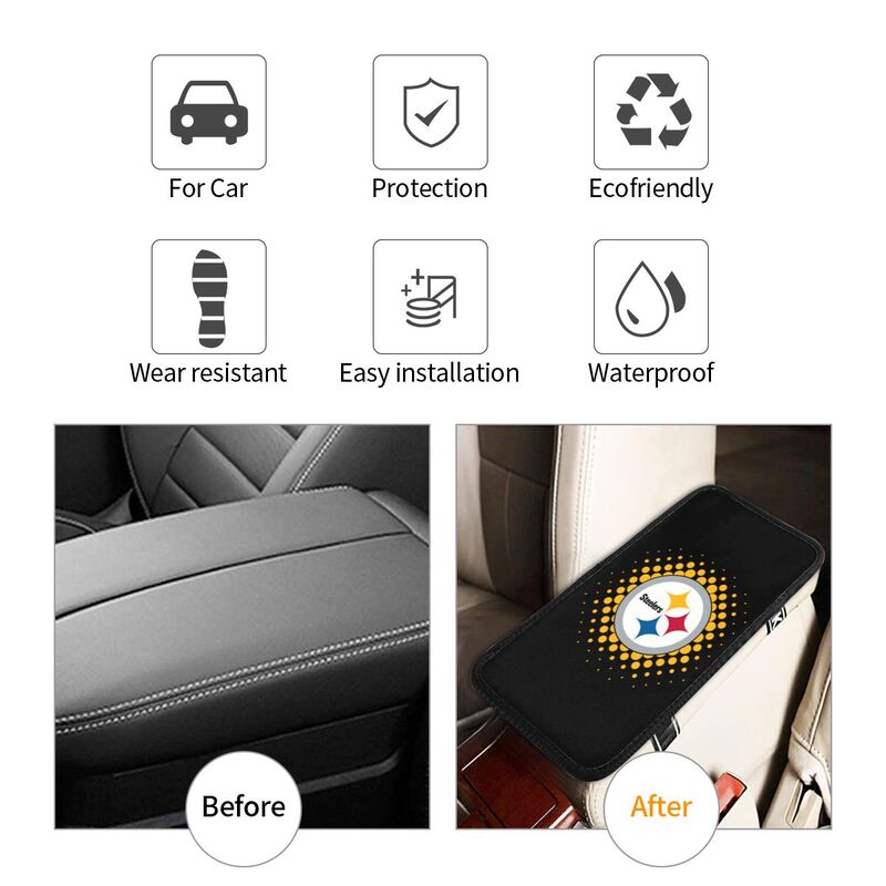 Pittsburgh Steelers Printed car armrest box cushion armrest protective cover