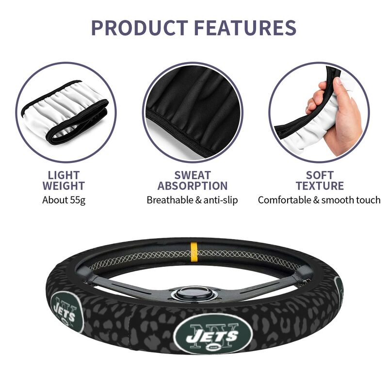 New York Jets Printed elastic steering wheel cover car steering wheel protective cover