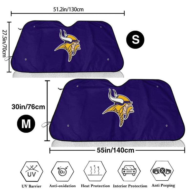 Minnesota Vikings 3 Print Car windshield sunshades suitable for front Car windshield sunshades