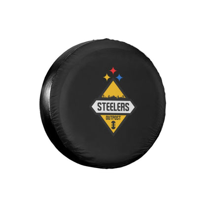 Pittsburgh Steelers 2 Car tire protective cover waterproof and dustproof tire cover