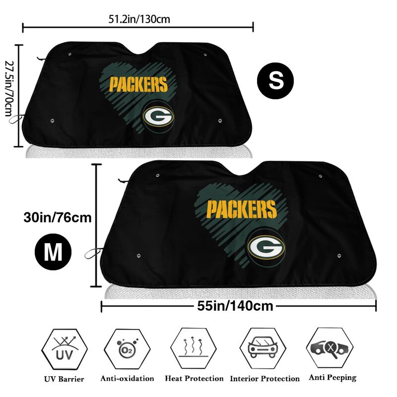 Green Bay Packers Printing is suitable car front windshield sunshades Car windshield sunshades