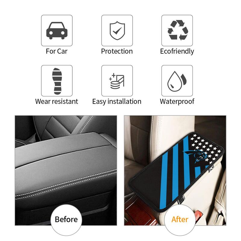 Carolina Panthers Printed car armrest box pad anti-abrasion pad