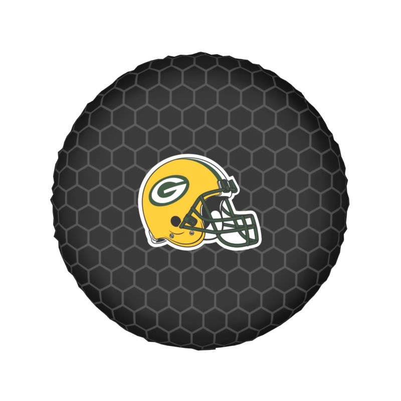 Green Bay Packers Grid printed car tire cover dustproof and waterproof tire cover