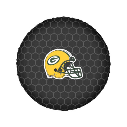 Green Bay Packers Grid printed car tire cover dustproof and waterproof tire cover