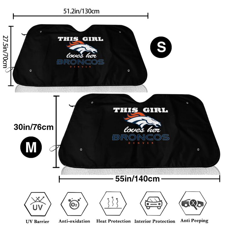 Denver Broncos Printing multi size car front windshield sunshade car windshield sunshade