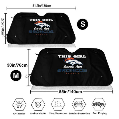 Denver Broncos Printing multi size car front windshield sunshade car windshield sunshade