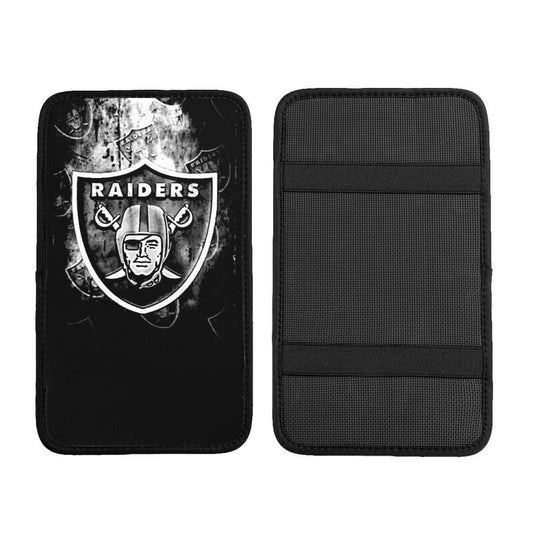 Car armrest box pad Las Vegas Raiders 3 Printed center armrest box pad protective pad