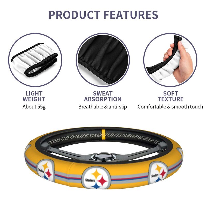 Pittsburgh Steelers Printed elastic steering wheel cover car steering wheel protective cover