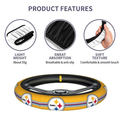 Pittsburgh Steelers Printed elastic steering wheel cover car steering wheel protective cover