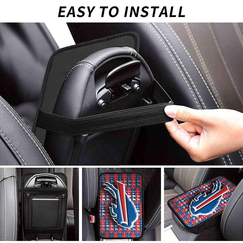Car armrest box pad Buffalo Bills 1 Printed central armrest box cushion protective pad