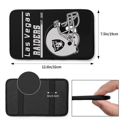 Las Vegas Raiders 3 Print car armrest box cushion armrest protective cover