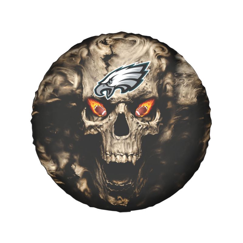 Philadelphia Eagles print Skull print car tire cover tire dust cover