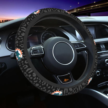 Miami Dolphins 2 Printed elastic steering wheel cover car steering wheel protective cover