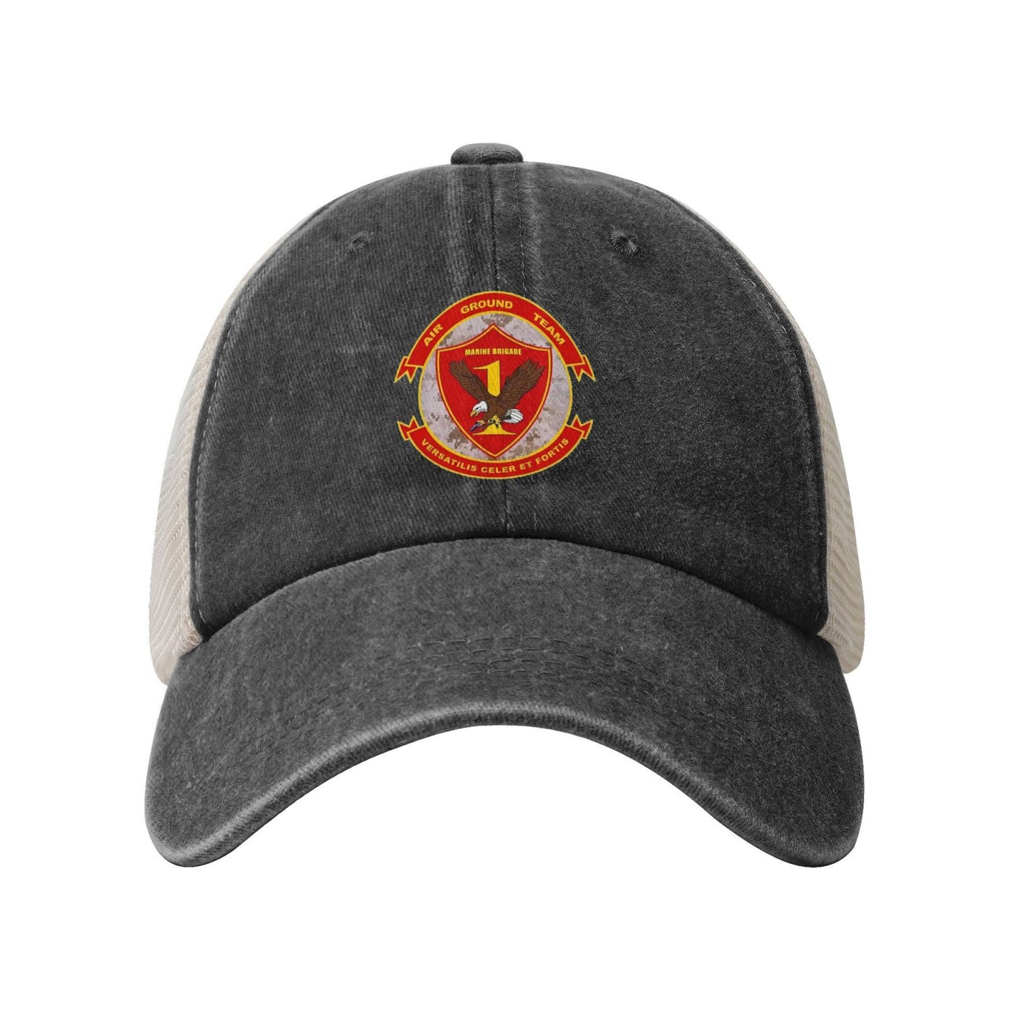 1MEB Printed unisex baseball cap adjustable grid baseball cap veteran gift