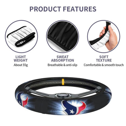 Houston Texans 3 Printed breathable elastic steering wheel protective cover