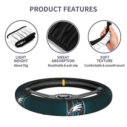 Philadelphia Eagles 1 Printed breathable elastic steering wheel cover anti slip cover