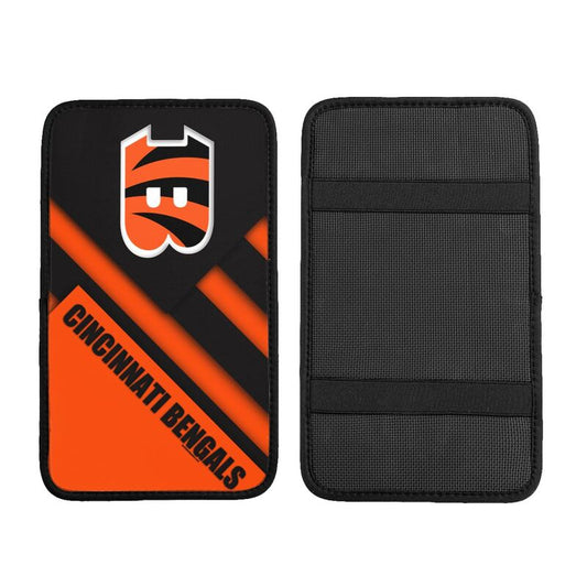 Car armrest box pad Cincinnati Bengals Printed central armrest box pad anti slip pad