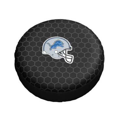 Detroit Lions Grid printed car tire cover dustproof and waterproof tire cover