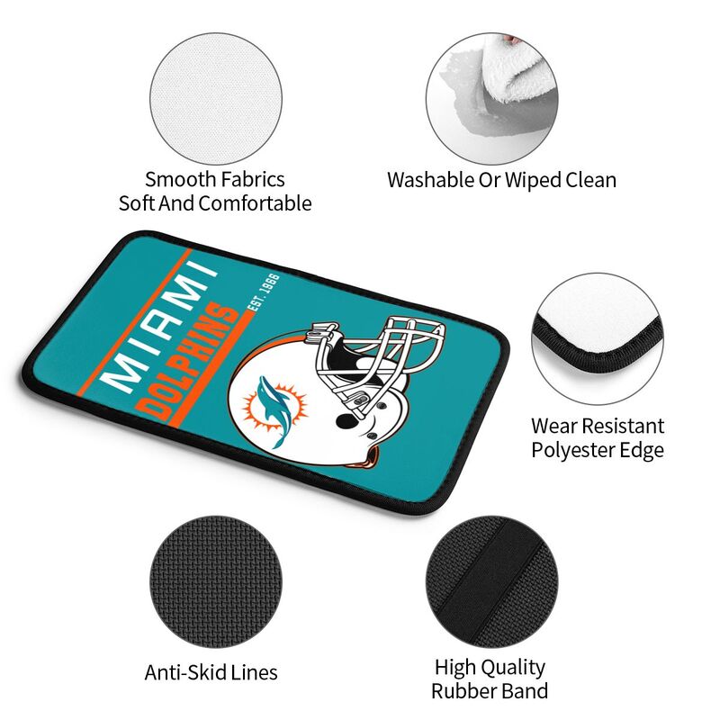 Miami Dolphins Print car armrest box cushion armrest protective cover