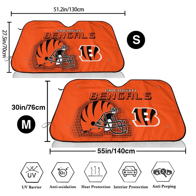 Cincinnati Bengals Printing Car windshield sunshades is suitable car front windshield sunshades