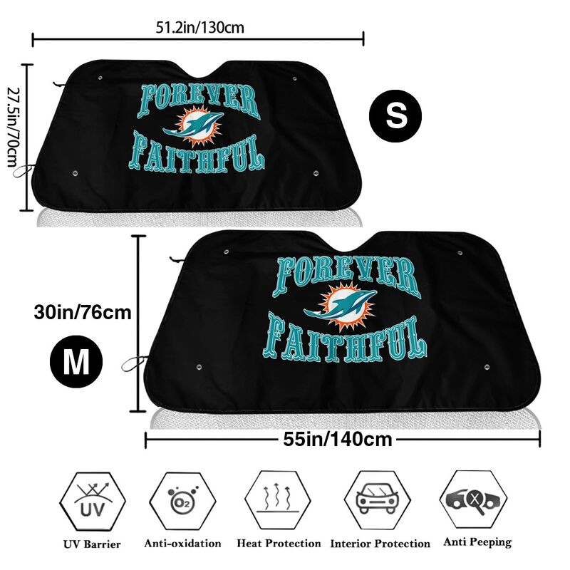 Miami Dolphins Printing car multi size front windshield sunshade car windshield sunshade