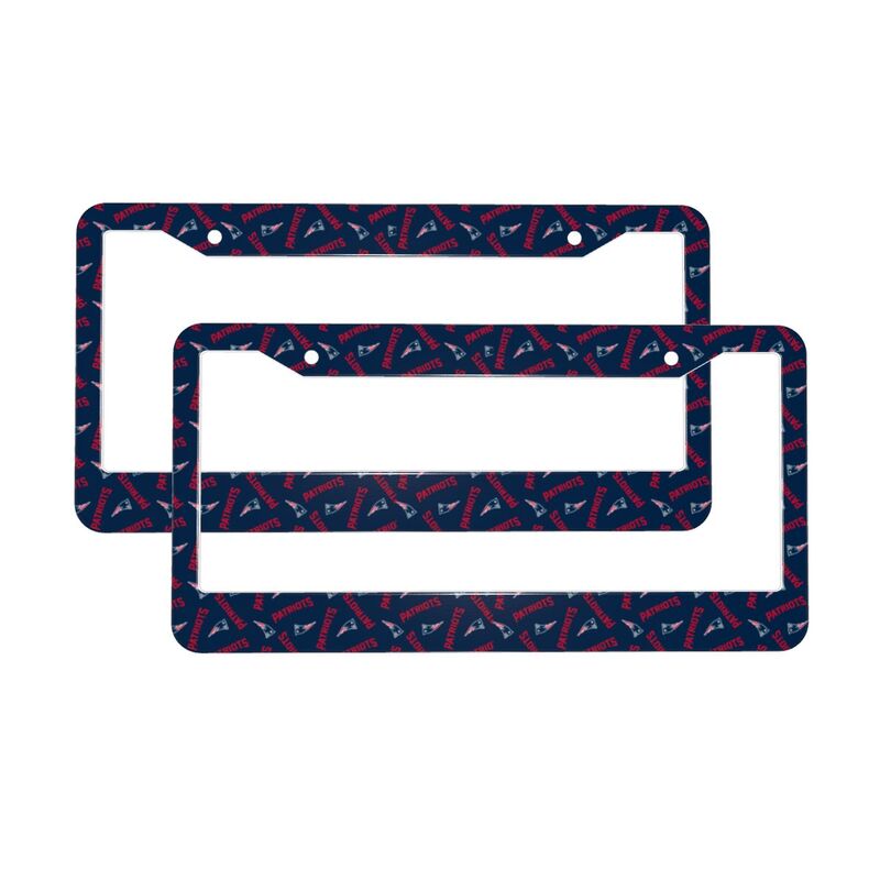 New England Patriots Print front rear license plate holder circular hole license plate holder (one pair)