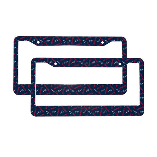 New England Patriots Print front rear license plate holder circular hole license plate holder (one pair)