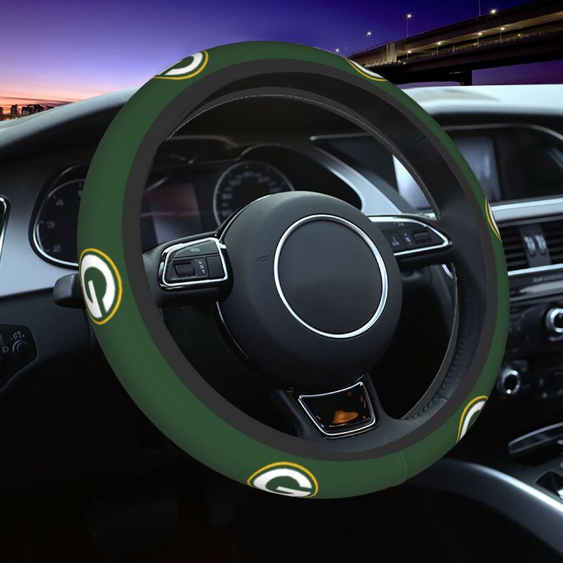 Green Bay Packers Printed car anti-skid cover elastic steering wheel cover