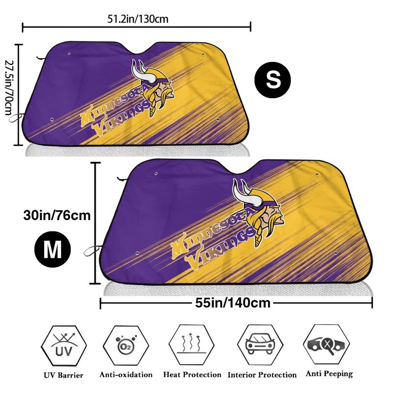 Minnesota Vikings Print car windshield sunshade panel car windshield sunshade cover multiple sizes