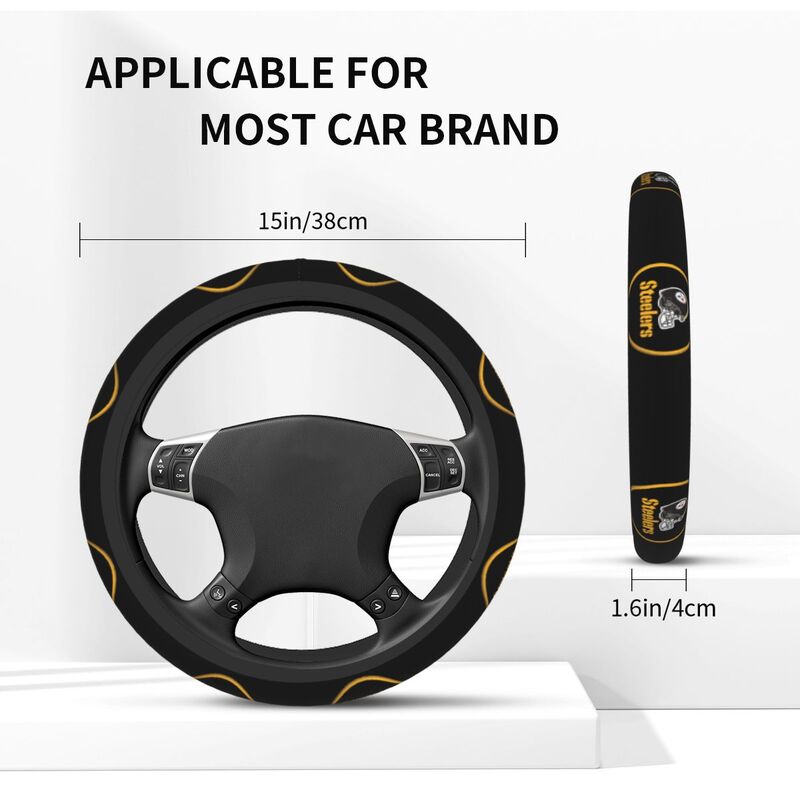 Pittsburgh Steelers 3 Printed breathable anti slip cover elastic steering wheel cover