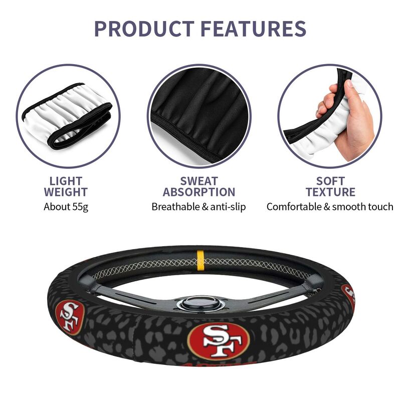 San Francisco 49ers Printed elastic steering wheel cover car anti-skid cover