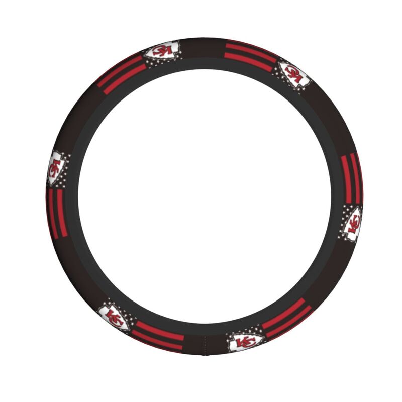 Kansas City Chiefs Printed car anti-skid cover elastic steering wheel cover