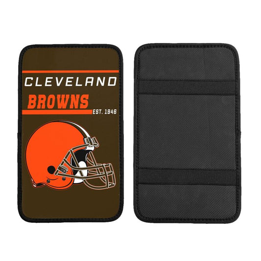 Cleveland Browns Print car armrest box cushion armrest protective cover