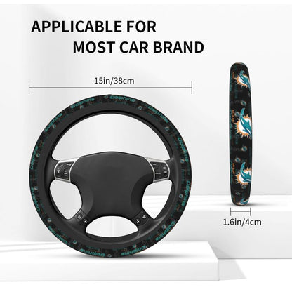 Miami Dolphins Printed elastic steering wheel cover car steering wheel protective cover