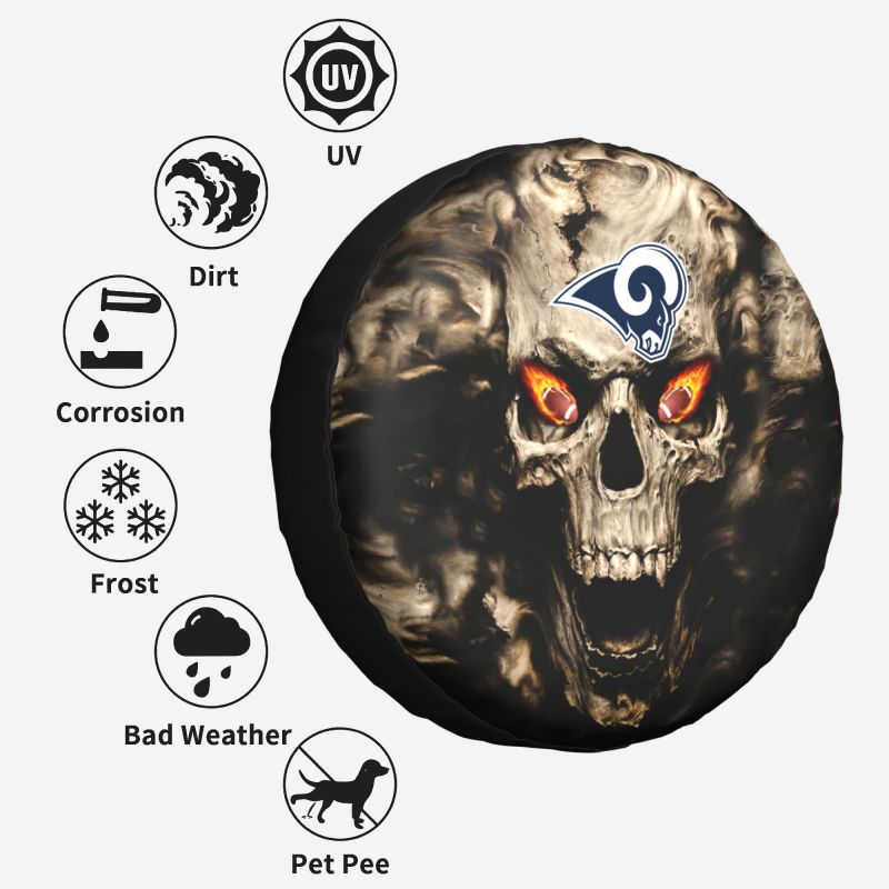 Los Angeles Rams print Skull print car tire cover tire dust cover