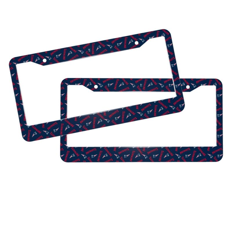 New England Patriots Print front rear license plate holder circular hole license plate holder (one pair)
