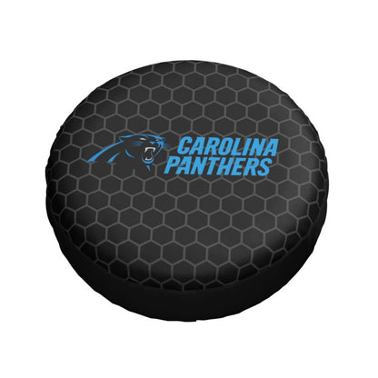 Carolina Panthers Grid printed car tire cover dustproof and waterproof tire cover